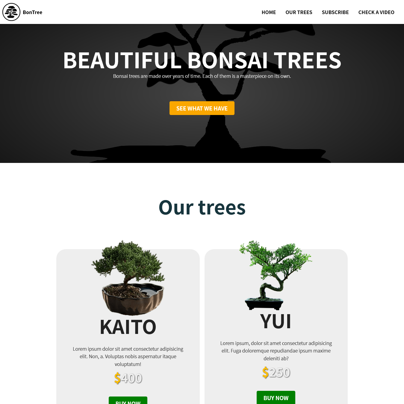 BonTree Product Landing Page
